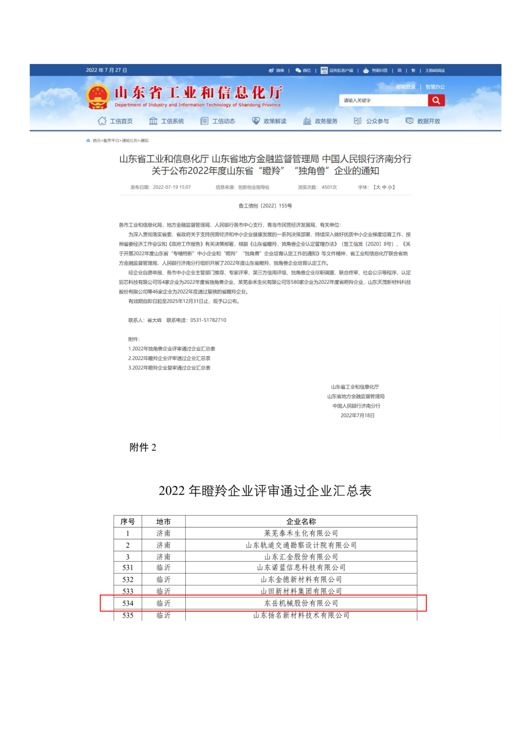 金年会-金字招牌,信誉至上荣获山东省2022年“瞪羚”企业称号